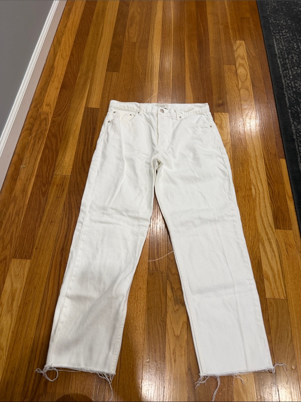 Triarchy straight leg raw hem jeans